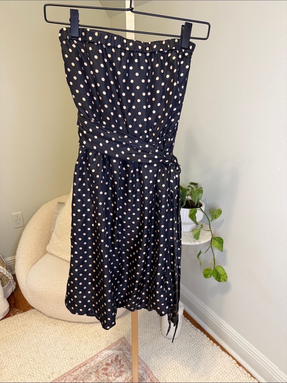 BCBGMaxAzria Black Dress with White Polka Dots